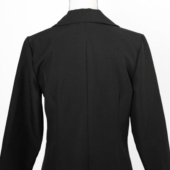 Younique black tailored fit longer silhouette single button blazer jacket 11 Jr - Picture 6 of 11
